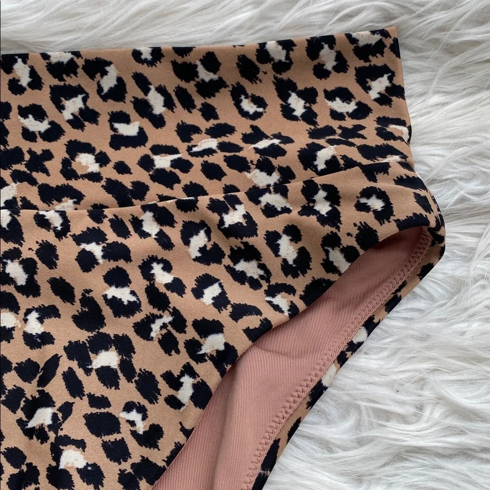 Aerie | High Cut Cheeky Leopard Print Bikini Bottoms
